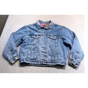Ciclon Jeans Flannel Lined Denim Trucker Jacket Mens L Blue Vintage 90s